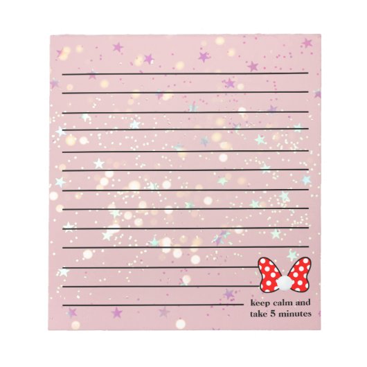 Bloc-note Red polka dots vibrant Ribbon (Devant)