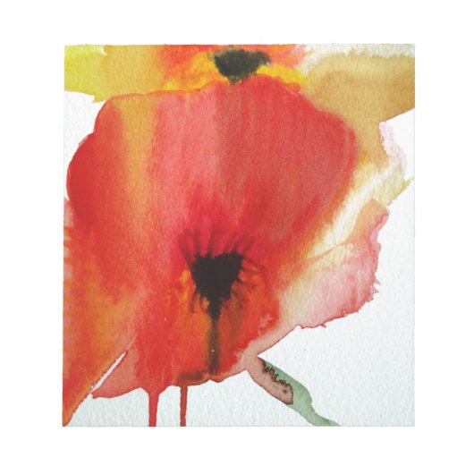 Bloc-note Red Poppies aquarelle art floral moderne (Devant)