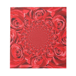 Bloc-note Red Roses Kaleidoscope : Art Heureuse Sainte-Valen