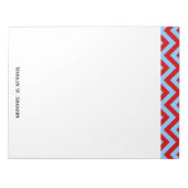 Bloc-note Red, Sky Blue Large Chevron Zig Zag (Devant)