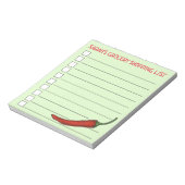 Bloc-note Red Spicy Hot Chili Pepper Vegetable Grocery List (Tourné)
