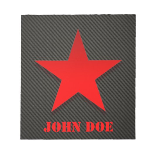 Bloc-note Red Star on Black Carbon Fiber (Devant)