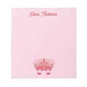 Bloc-note Red Valentine Unicorn Kids Valentines Day Custom (Devant)