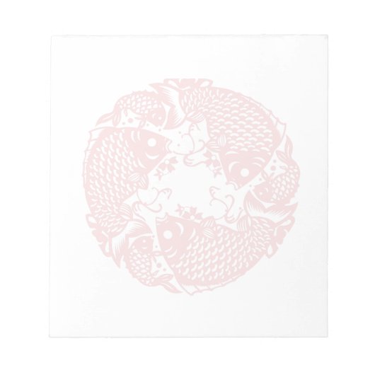 Bloc-note Red Whirling Koi Carp Fish Group Classic SqN (Devant)