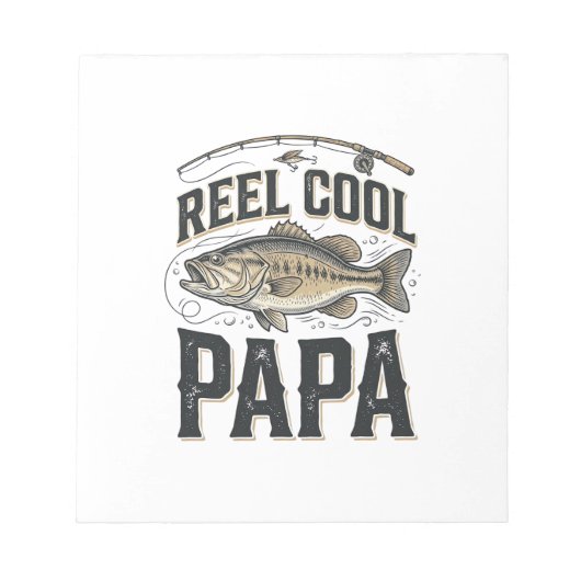Bloc-note Reel Cool Papa Conception de vecteur de pêche vint (Devant)