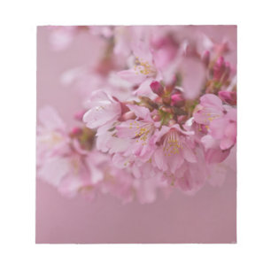 Bloc-note Reflets Rose Pâle des Fleurs de Cerisier Sakura