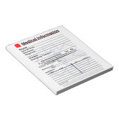 Bloc-note Réfrigérateur d'urgence d'information Médicale (Incliné)