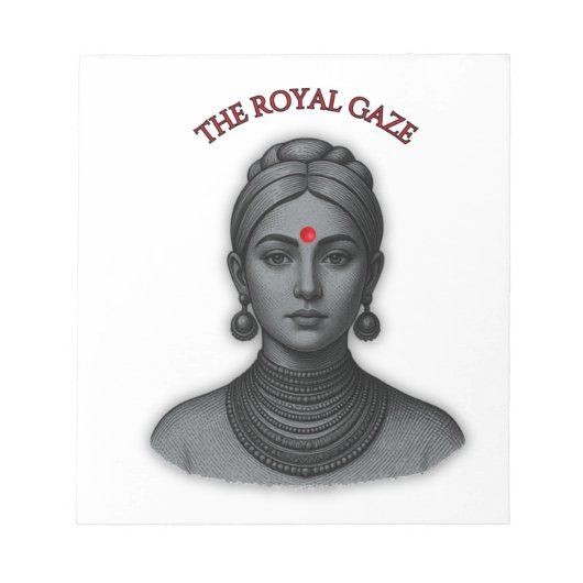 Bloc-note Regard Royal Reine Indienne Minimaliste Gras Lin (Devant)