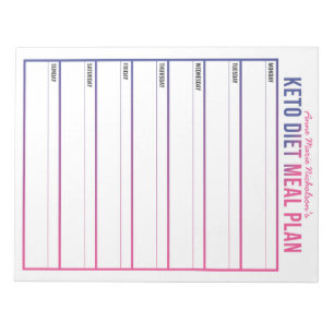 Bloc-note Régime alimentaire Keto Repas