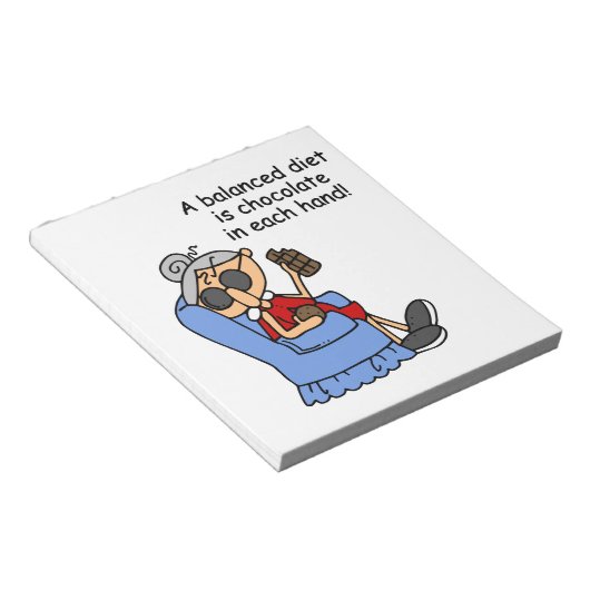 Bloc-note Régime équilibré de chocolat (Incliné)