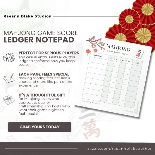 Bloc-note Registre de score de jeu de Mahjong