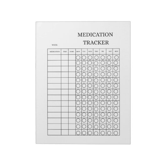 Bloc-note Registre de suivi des médicaments (Tourné)