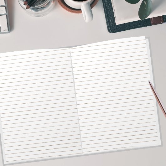 Bloc-note Règle de collège Paysage en papier Brown à revêtem