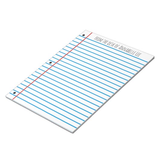 Bloc-note Règle de l'école (Incliné)