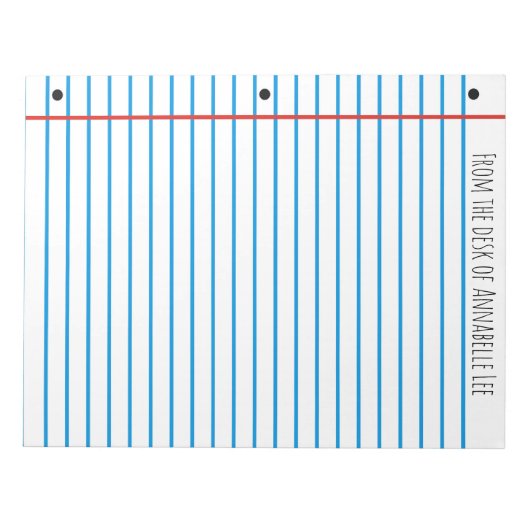 Bloc-note Règle de l'école (Devant)