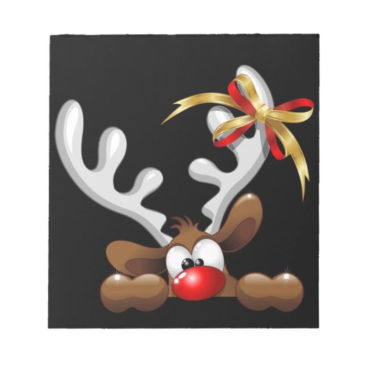 Bloc-note Reindeer Puzzled drôle Caractère de Noël (Devant)