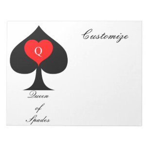 Bloc-note Reine noire des pique Coeur rouge Thunder_Cove