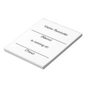 Bloc-note Remarques sur les visiteurs (Tourné)