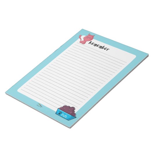 Bloc-note Remember Blue Cat Lined Notes Notespad (Incliné)