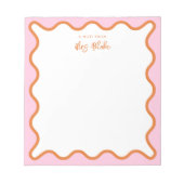 Bloc-note Remerciement Enseignant Rose Orange Ondulé (Devant)