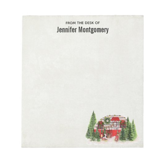 Bloc-note Remorque de Noël Camper thème rustique (Devant)