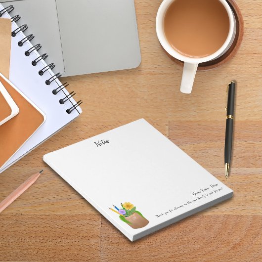 Bloc-note Remplacer les crayons de l'enseignant Fleurs