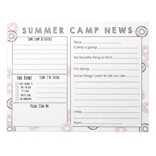 Bloc-note Remplissez la lettre du camp - Belle papeterie du  (Devant)