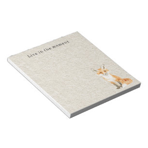Bloc-note Renard orange doux mignon crème