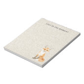 Bloc-note Renard orange doux mignon crème (Tourné)