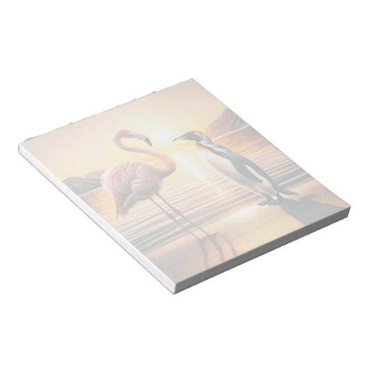 Bloc-note Rencontre avec le coucher de soleil de Flamant ros (Incliné)