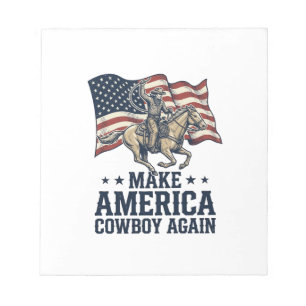 Bloc-note Rendez à l'Amérique son Cowboy Patriote Chemise We