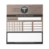 Bloc-note Rendez-vous Médicale Silver Caduceus professionnel (Devant)