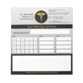 Bloc-note Rendez-vous professionnel Caduceus Gold Médicale (Devant)