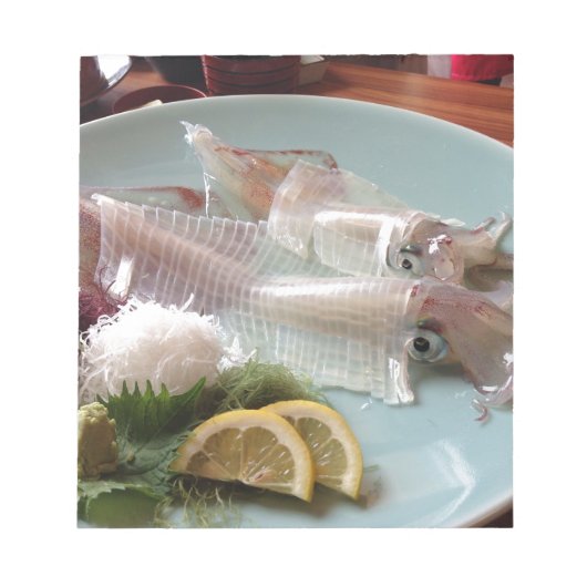 Bloc-note Repas japonais de sashimi de calmar servi déjeuner (Devant)