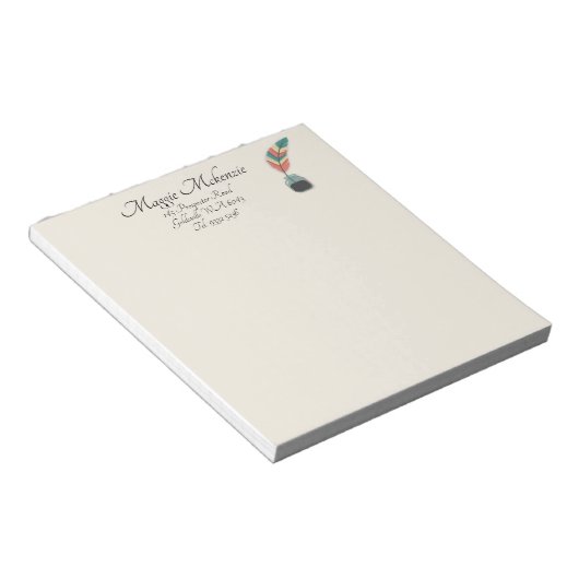 Bloc-note Reposer dans une bouteille d'encre (Incliné)