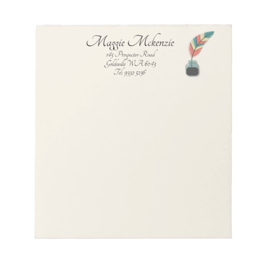 Bloc-note Reposer dans une bouteille d'encre (Devant)