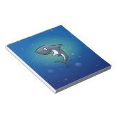Bloc-note Requin drôle souriant sur fond bleu (Incliné)