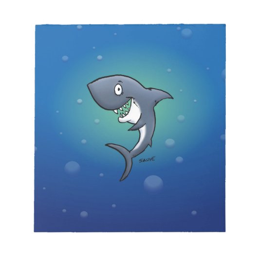 Bloc-note Requin drôle souriant sur fond bleu (Devant)