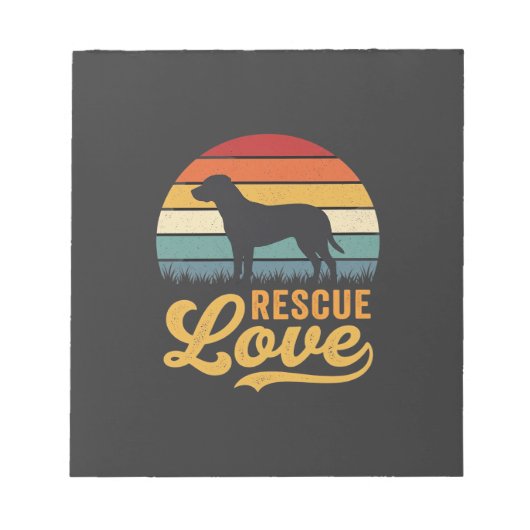Bloc-note Rescue Love Retro Dog Sunset_1 (Devant)