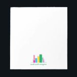 Bloc-note Réserver<br><div class="desc">Cette étagère de livres vibrante et multicolore avec la phrase "lire, écrire, imaginer" est un cadeau merveilleux pour le ver de livre dans votre vie. La couleur du texte et du texte peut être customisée. Une partie d'une collection de Parcel Studios.</div>