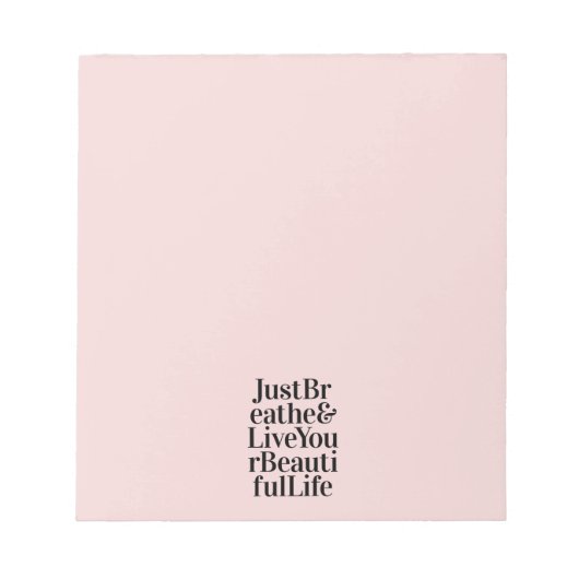 Bloc-note Respirez simplement la citation de la typographie  (Devant)