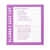 Bloc-note Responsabilité Se préparer AM PM Checklist Kid's (Devant)