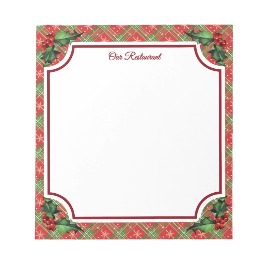 Bloc-note Restaurant de vacances Red Plaid (Devant)