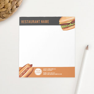 Bloc-note Restaurant Rapide de Hamburger et de Hot Dog sur M