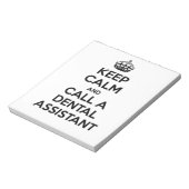 Bloc-note Restez calme et appelez un assistant dentaire (Tourné)