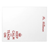 Bloc-note Restez calme et apprenez en rouge/blanc (Devant)
