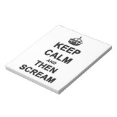 Bloc-note Restez calme et criez ensuite (Tourné)