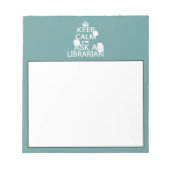 Bloc-note Restez calme et demandez à un bibliothécaire (Devant)