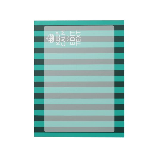 Bloc-note Restez calme sur les tons turquoise (Tourné)