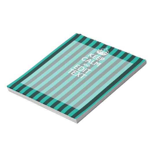 Bloc-note Restez calme sur les tons turquoise (Tourné)